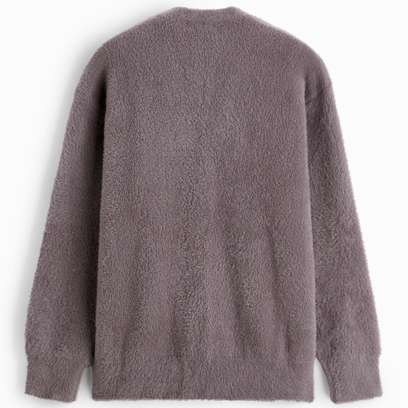 Zara men’s soft textured cardigan dusty mauve sz L NWT - Picture 6 of 8